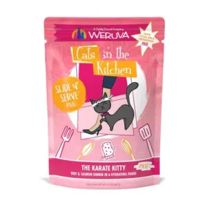 Weruva Cats in the Kitchen Pate's The Karate Kitty Beef & Salmon Recipe Cat Food Pouches 3 oz