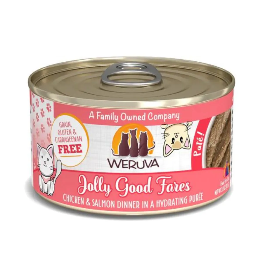 Weruva Classics Pate's Jolly Good Fares Chicken & Salmon Recipe in Hydrating Puree Canned Cat Food