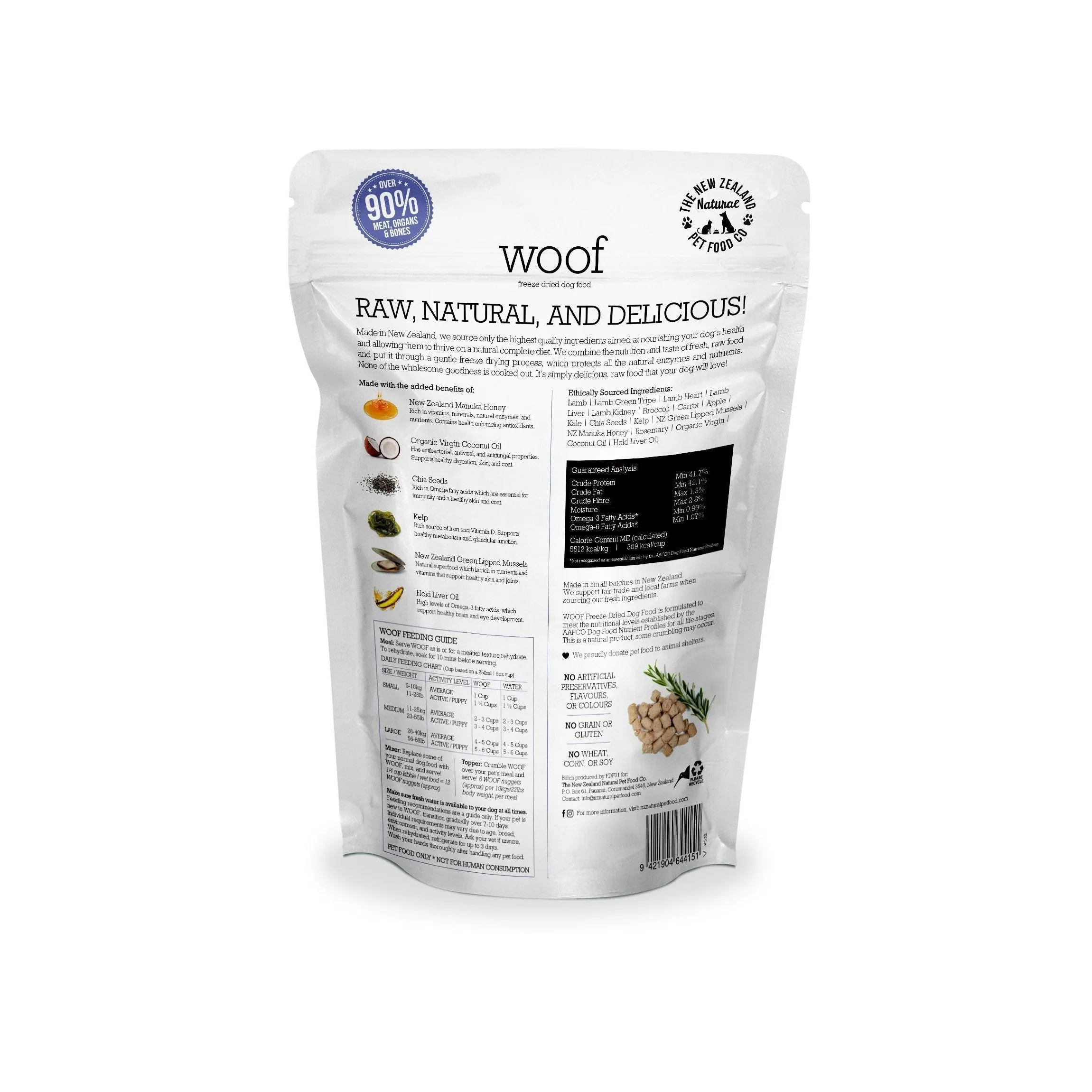 Woof Freeze Dried Dog Food Lamb 1kg