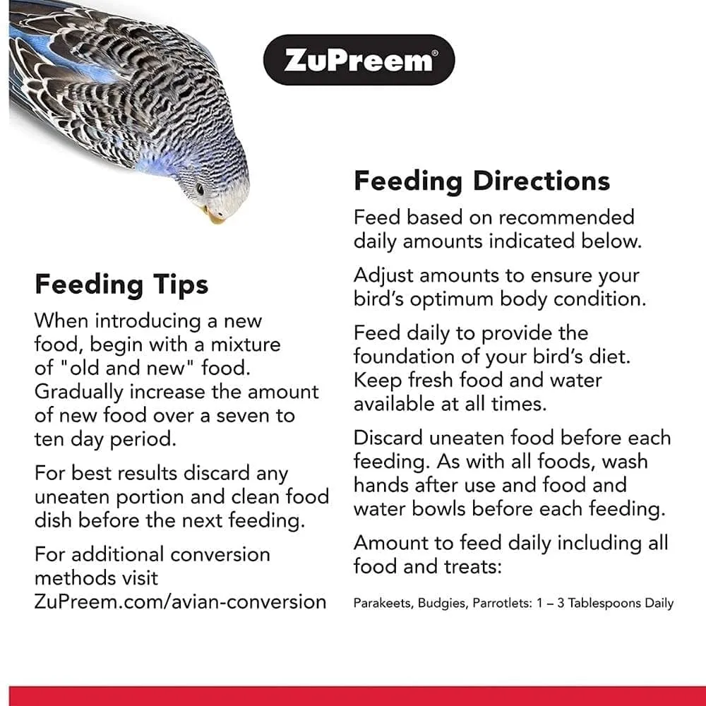 ZuPreem Fruit Blend Bird Food for Small Birds